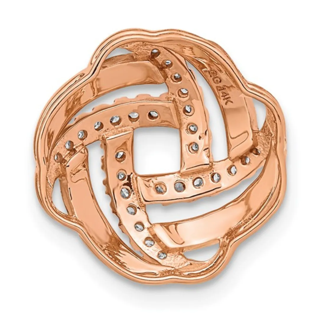 14K Rose Gold Lab Diamond Love Knot Pendant