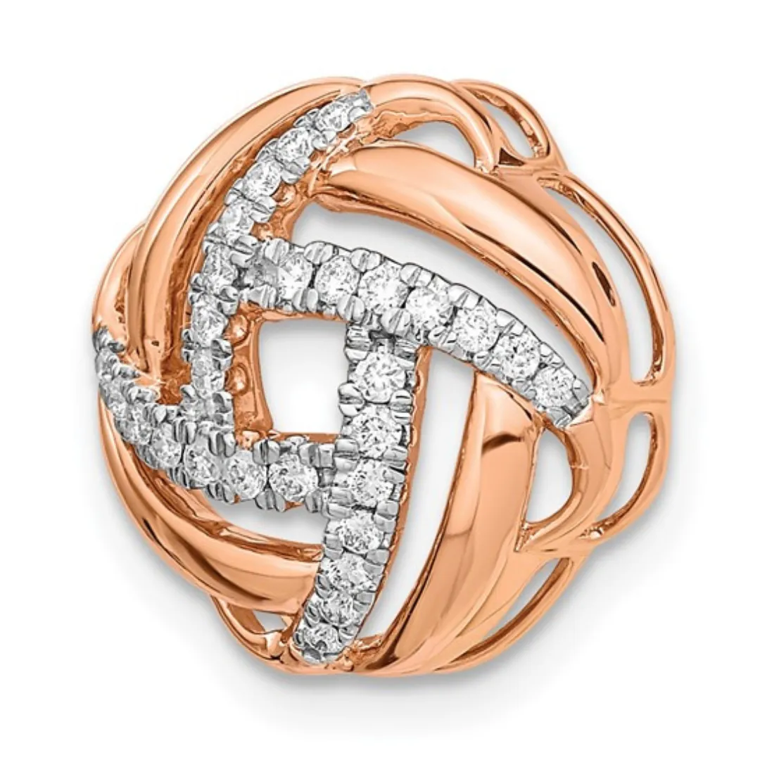 14K Rose Gold Lab Diamond Love Knot Pendant