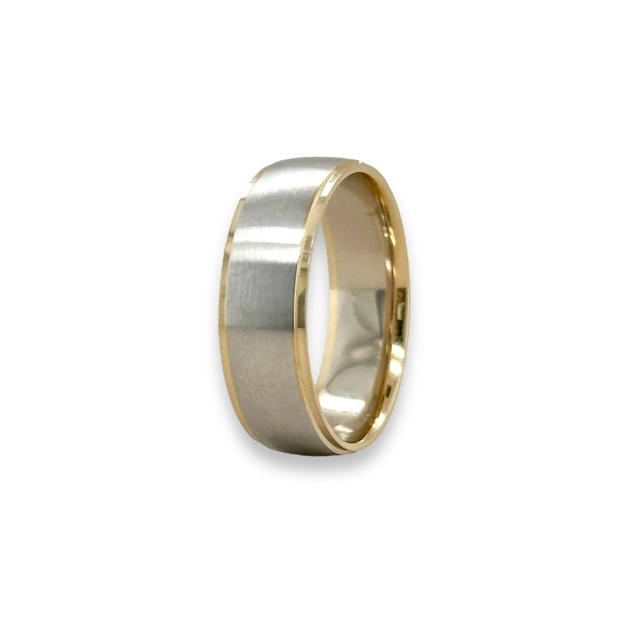 14K TT Gold Brushed Finish Wedding Band