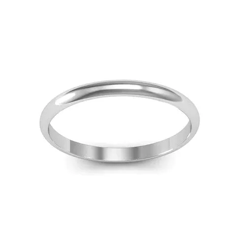 14K W Gold 2mm Wedding Band 1.9grms