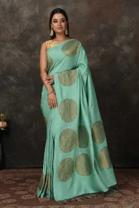 90N479-RO Sea Green Banarasi Sari with Antique Zari Motifs