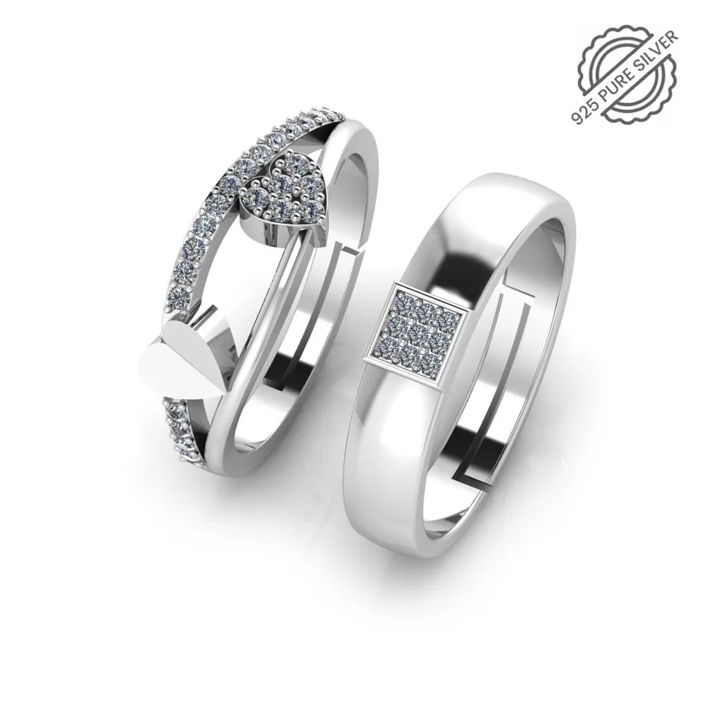 925 Pure Silver Zircon Classy Status Special Ring For Couple's