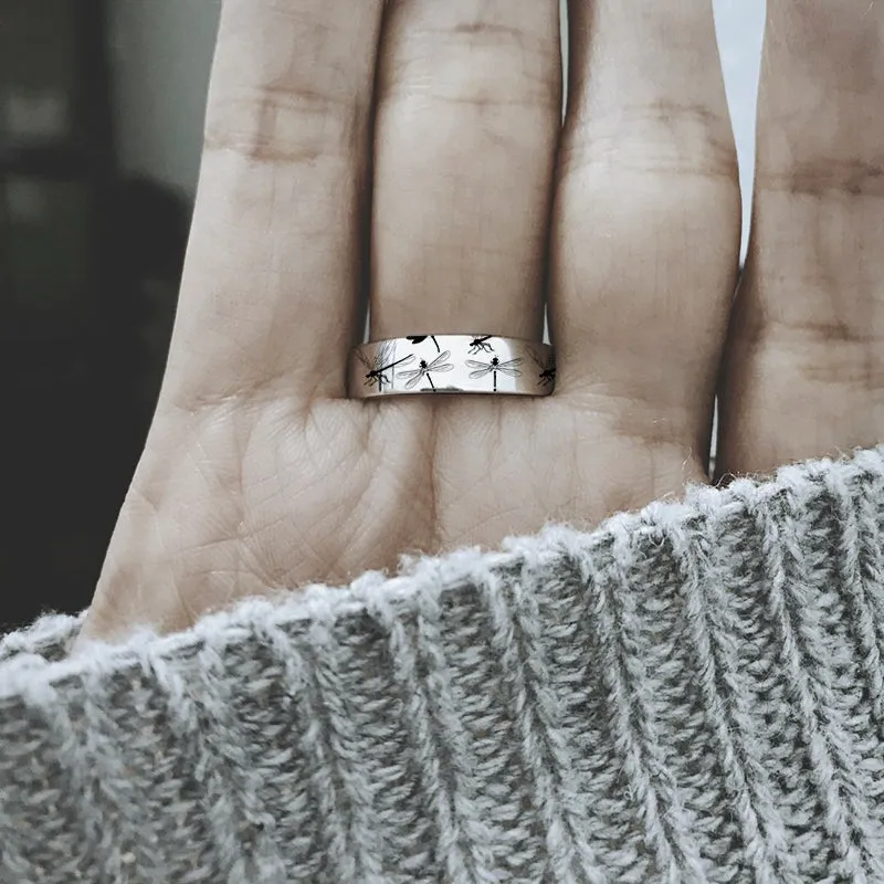 925 Sterling Silver Dragonfly Ring Appreciate The Little Things