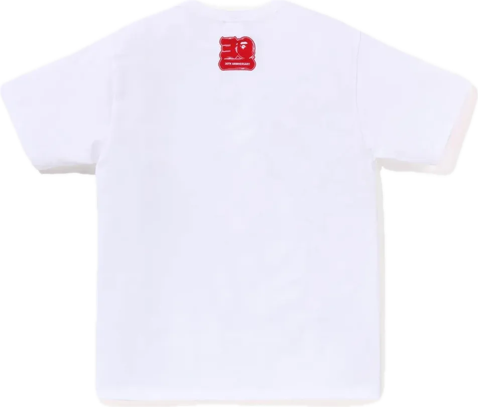 A Bathing Ape Bape 30th Anniversary Big Ape Head Tee White Red