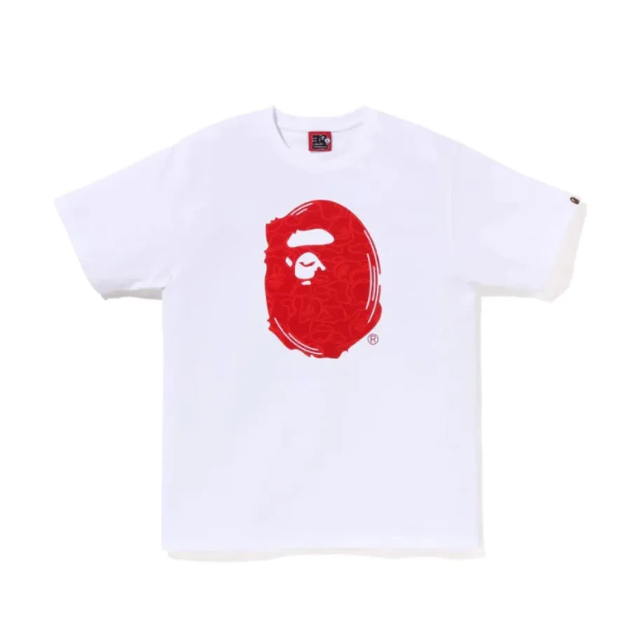 A Bathing Ape Bape 30th Anniversary Big Ape Head Tee White Red