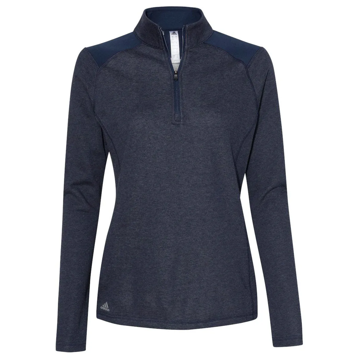 adidas Women's Collegiate Navy Heather Heathered Quarter Zip