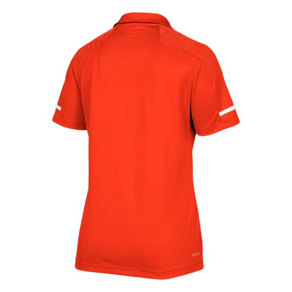 adidas Women's Collegiate Orange/White Team Iconic Coaches Polo