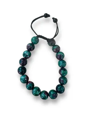 Adjustable Ruby Zoisite  Mala Bracelet