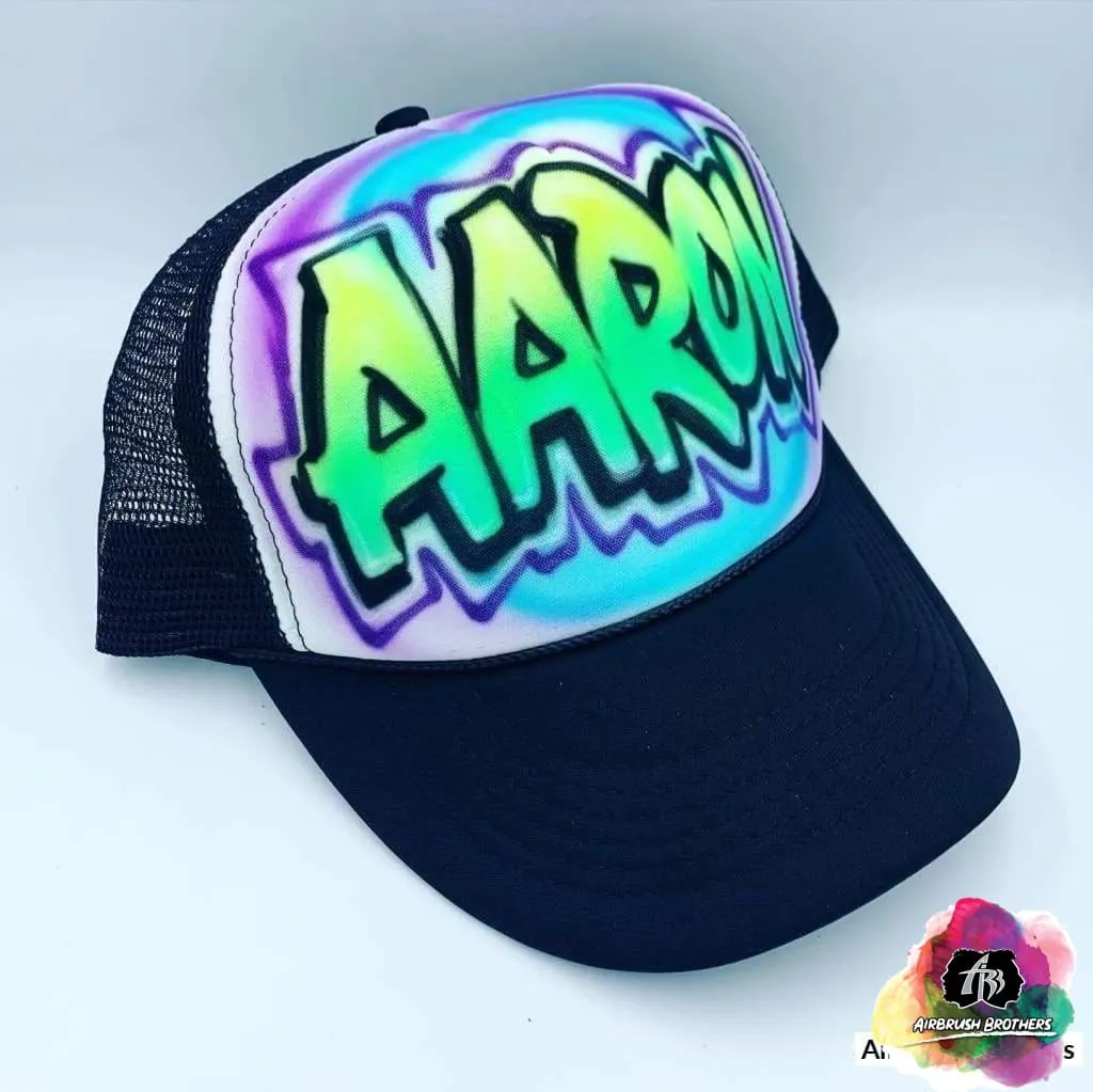 Airbrush Faded Name Hat Design