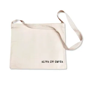 Alpha Chi Omega Sorority Messenger Bag with Cross Body Strap