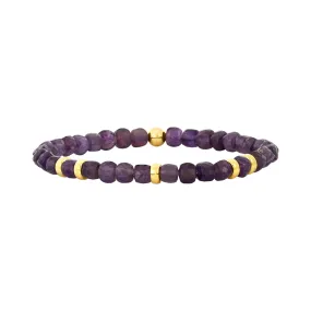 Amethyst and Rondelle Pattern Bracelet