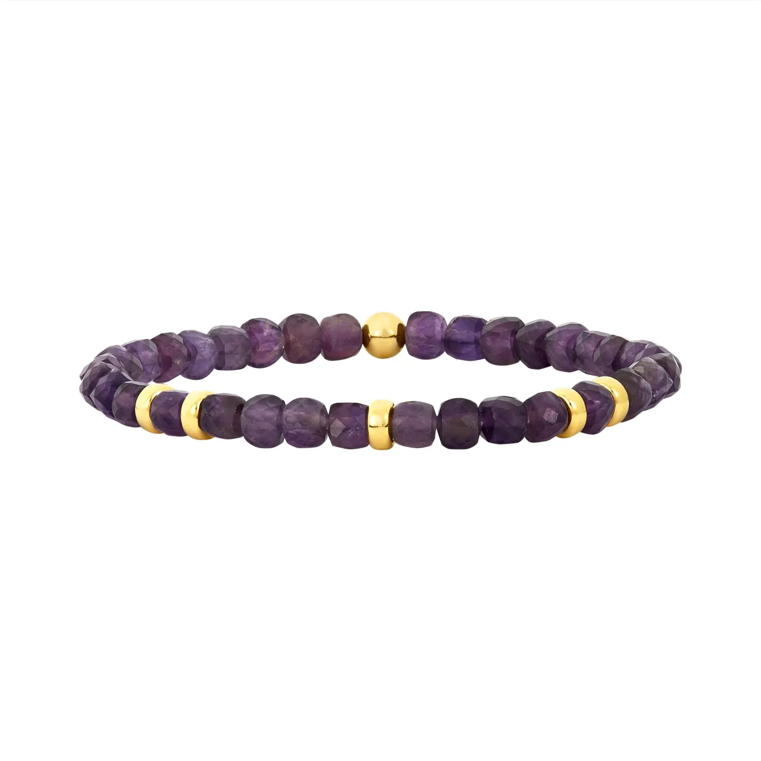 Amethyst and Rondelle Pattern Bracelet