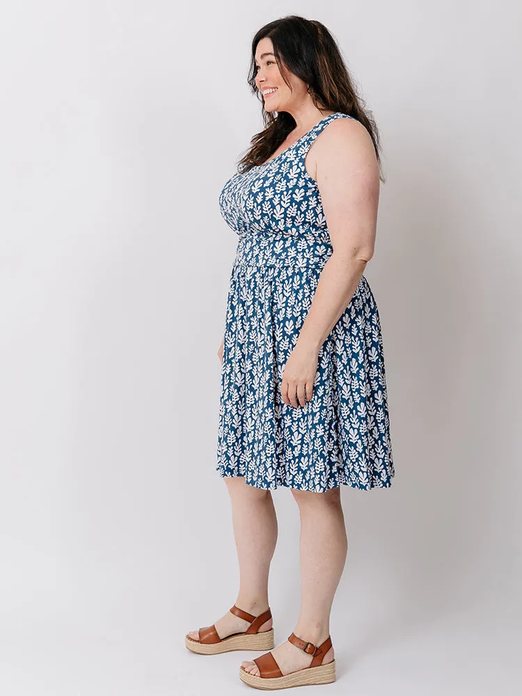 Asheville Plus Size Dress - Mod Reef Blue