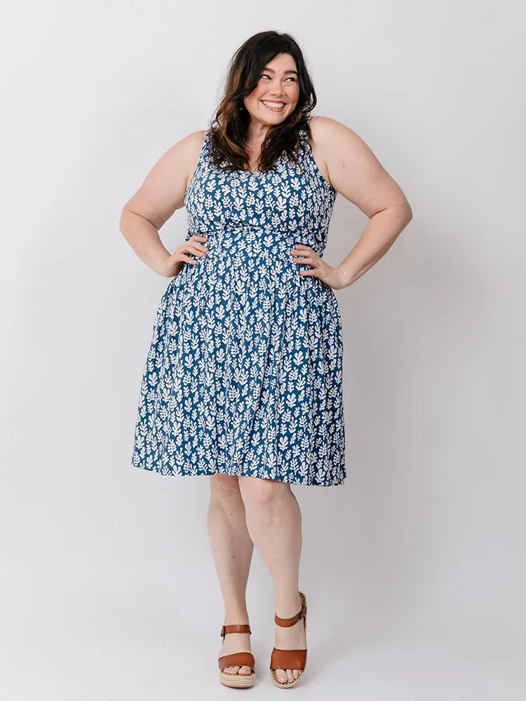 Asheville Plus Size Dress - Mod Reef Blue