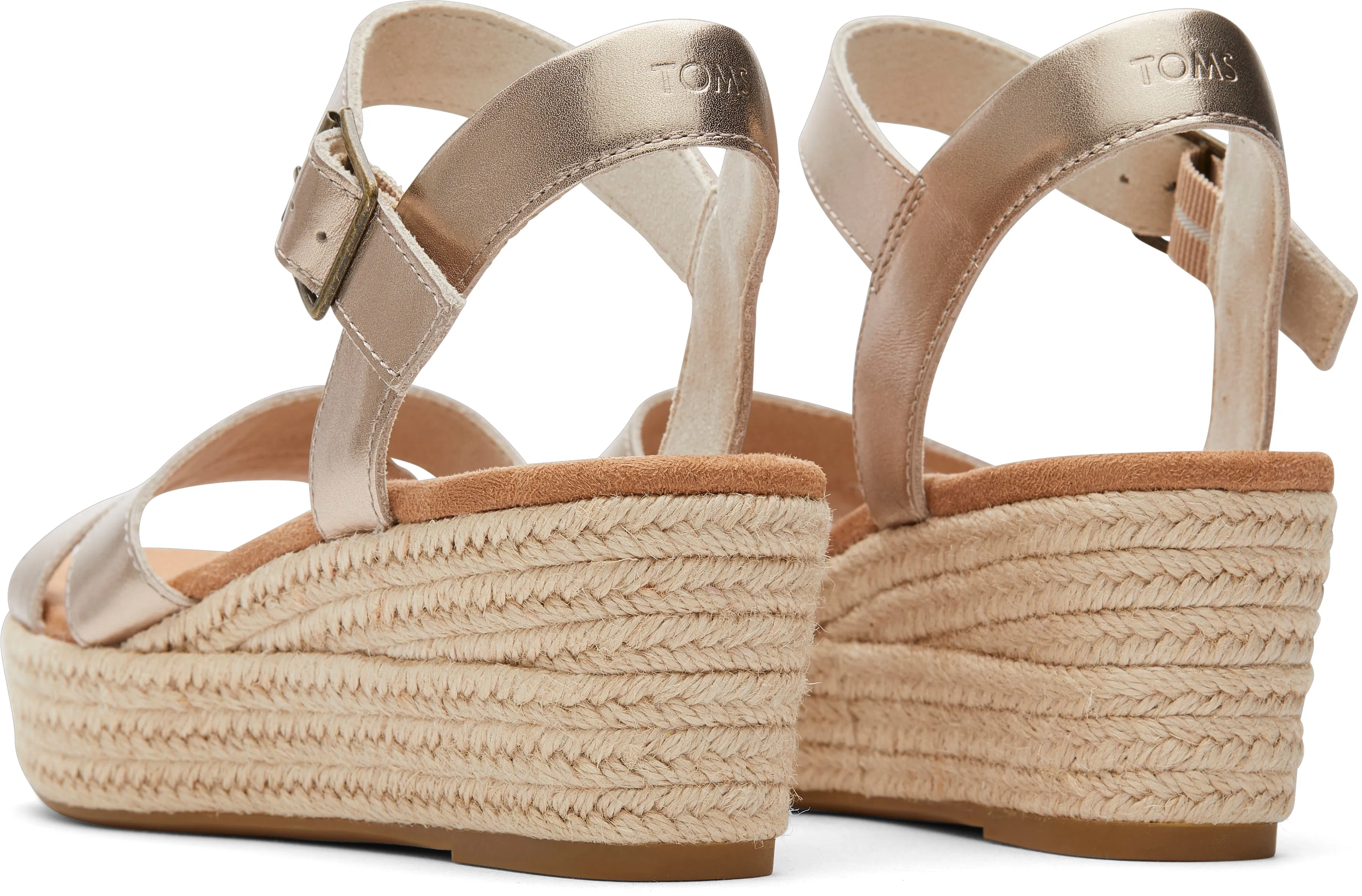 Audrey Espadrille Sandal - Light Gold Metallic Leather