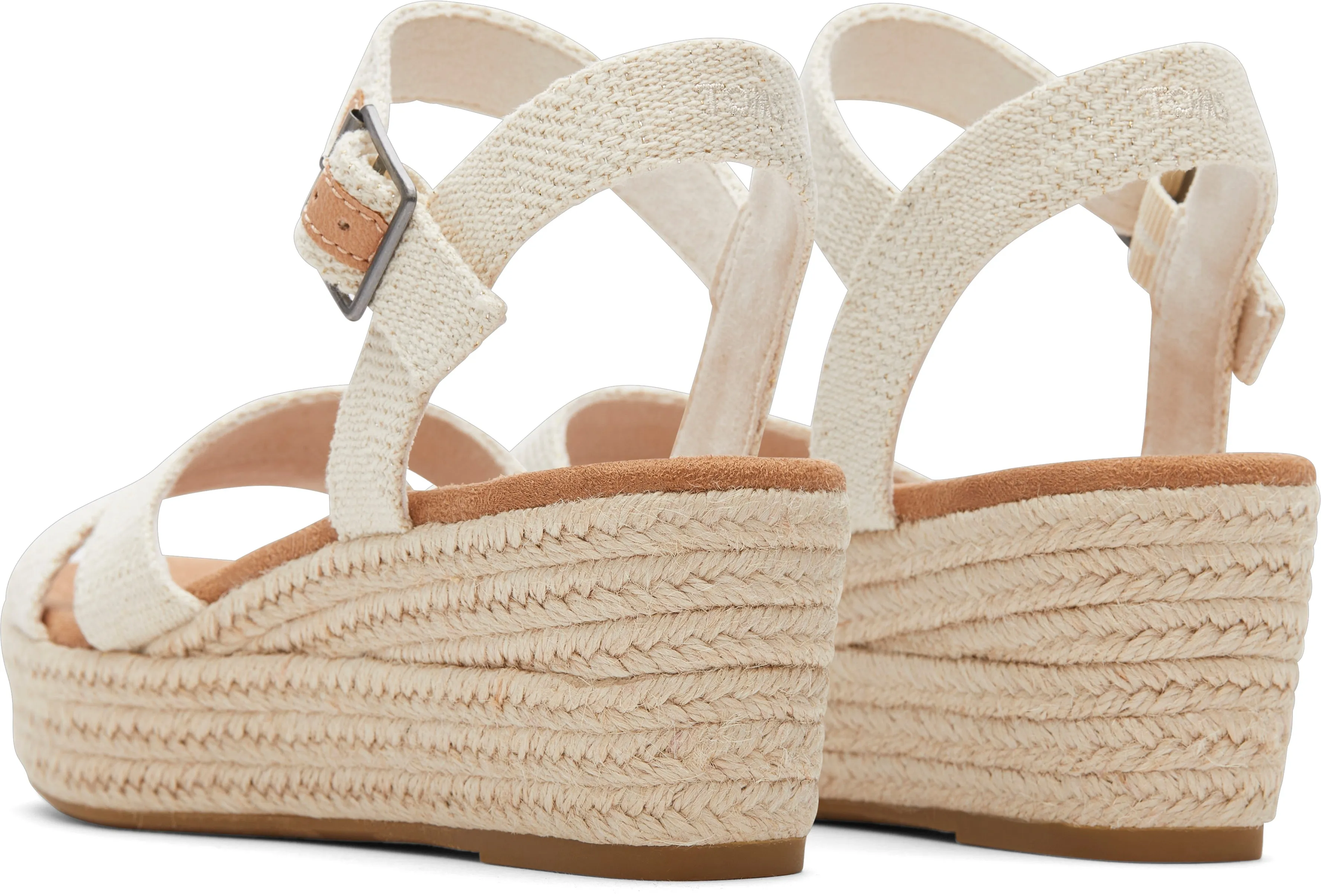 Audrey Espadrille Sandal - Natural Undyed Metallic Linen Stripe