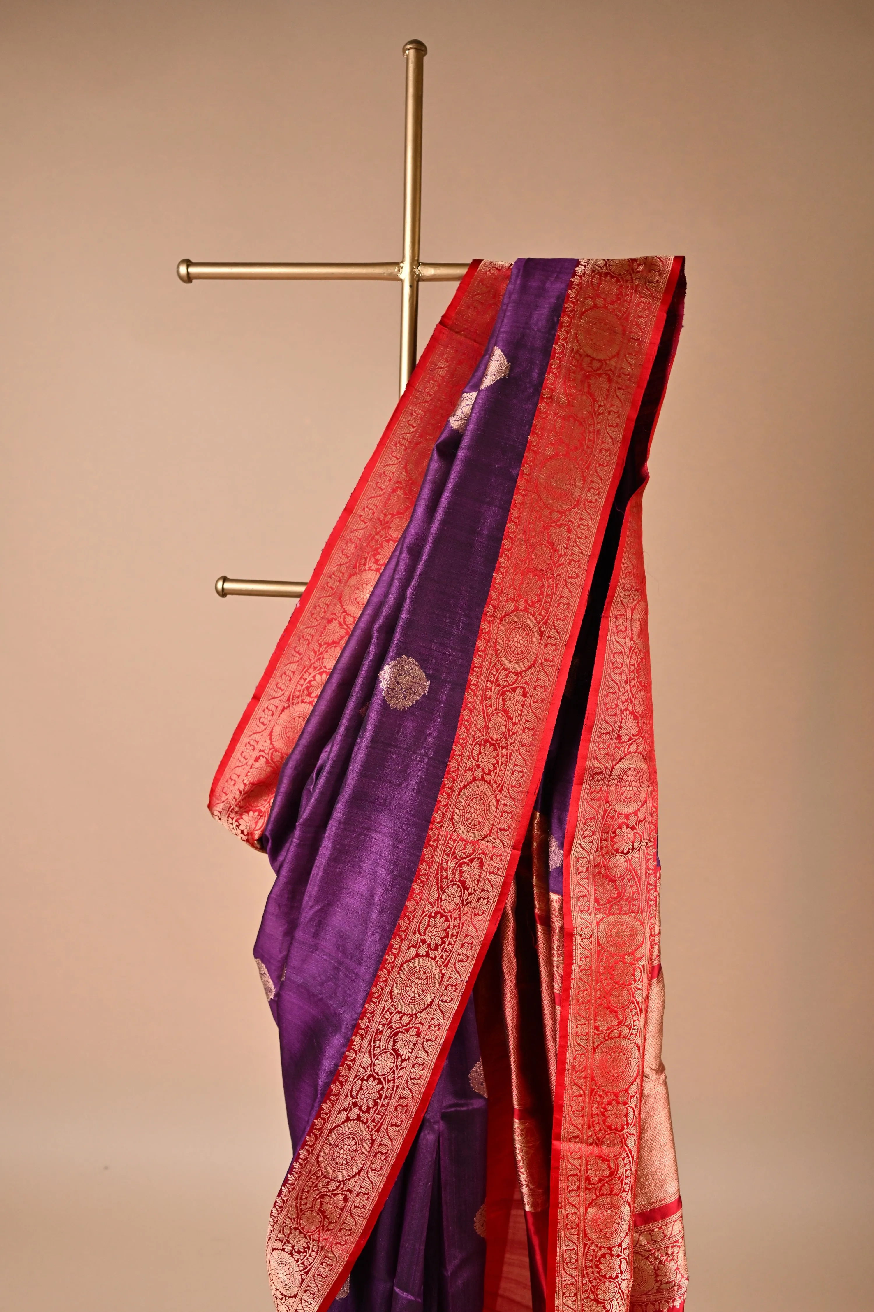 Banarasi handloom Purple pure silk saree