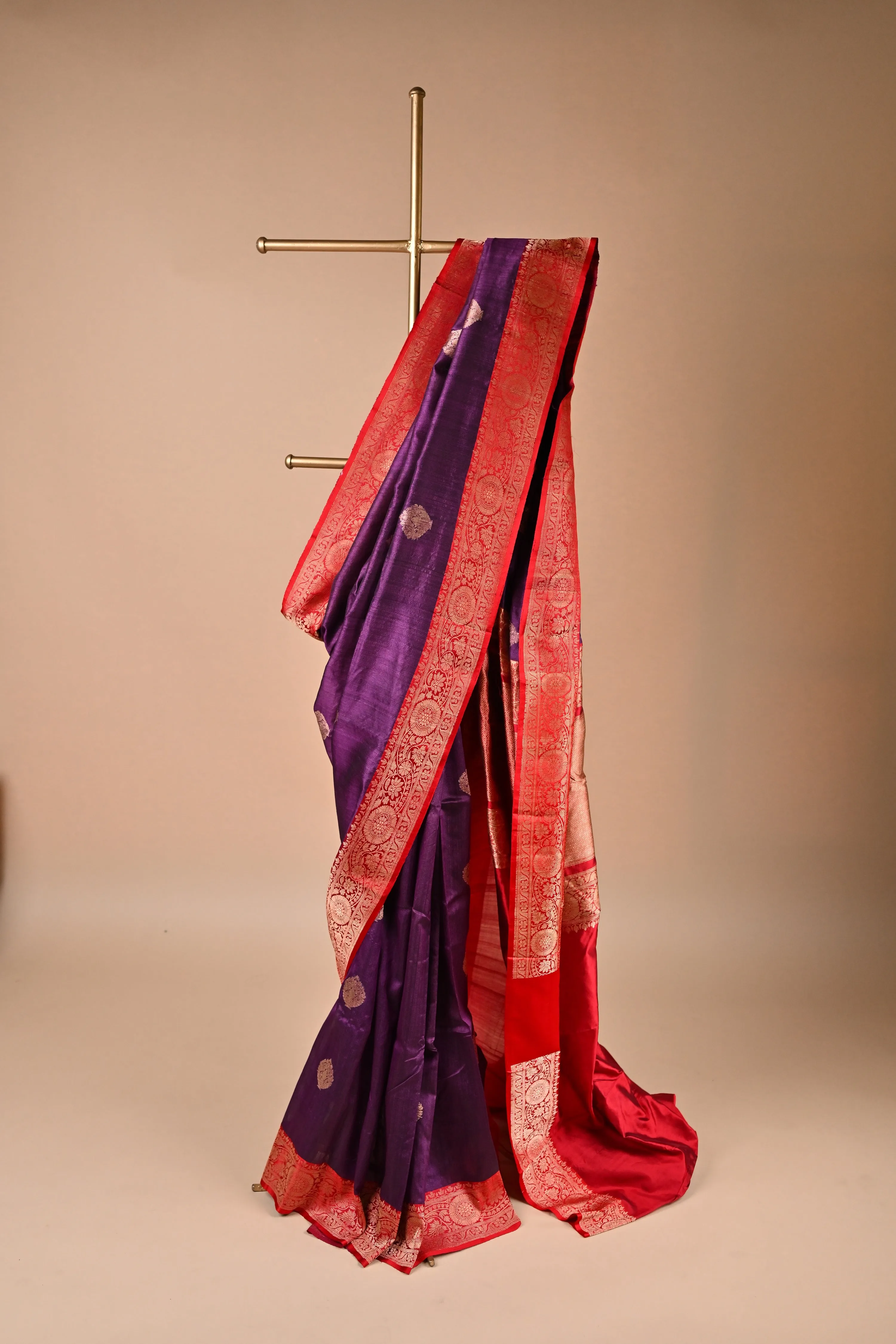 Banarasi handloom Purple pure silk saree