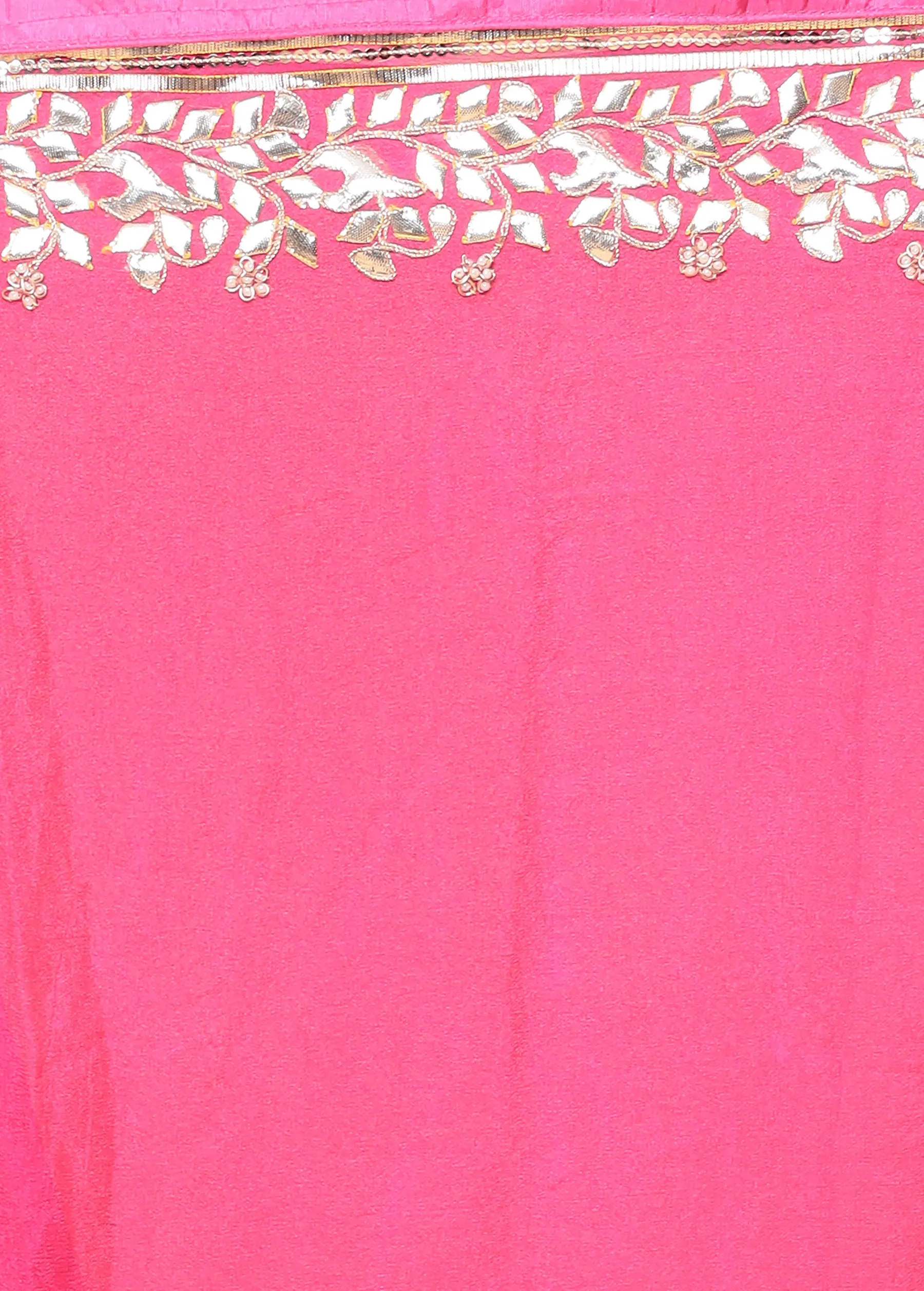 Bandhej Georgette Saree with Dori, Gota, Pearl work.