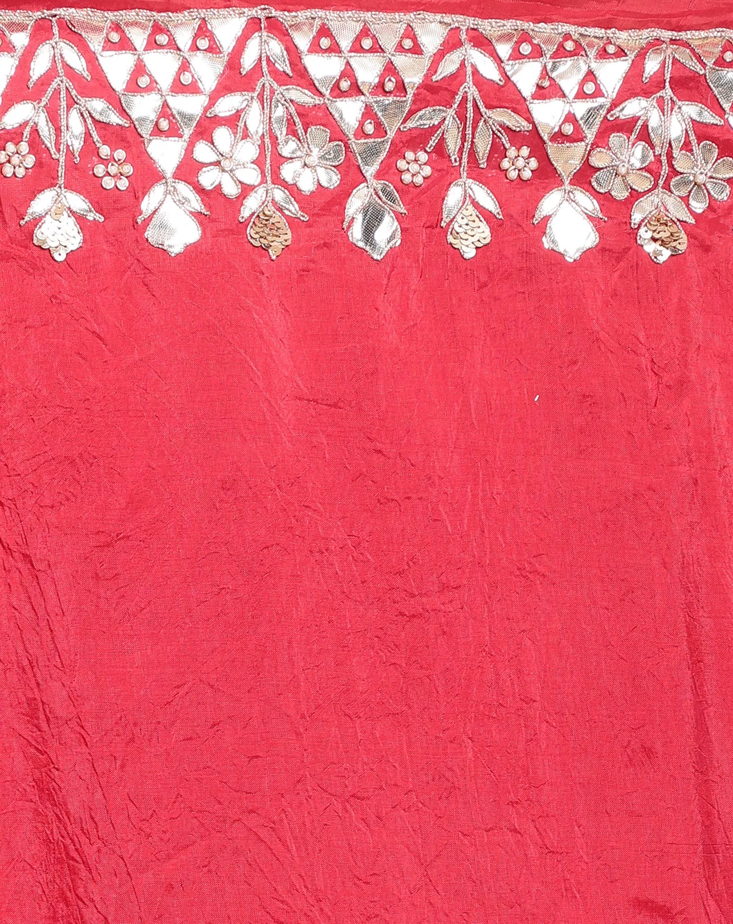 Bandhej Silk Saree with Gota Patti work.