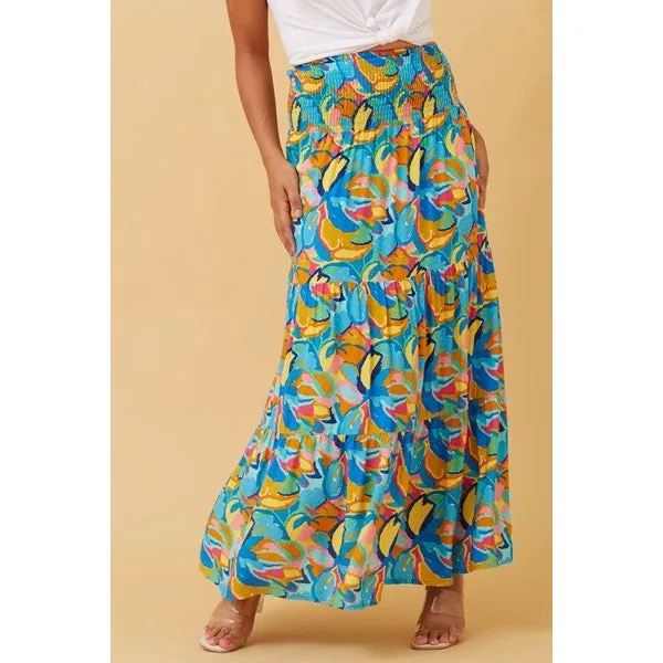 BETTINA ABSTRACT PRINT MAXI SKIRT