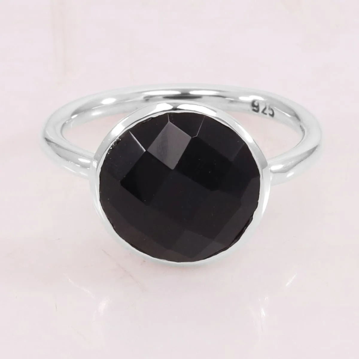 Black Onyx Ring 925 Sterling Silver Ring Onyx Ring Handmade Ring Gemstone 12X12mm Bezel Setting Ring For Men's