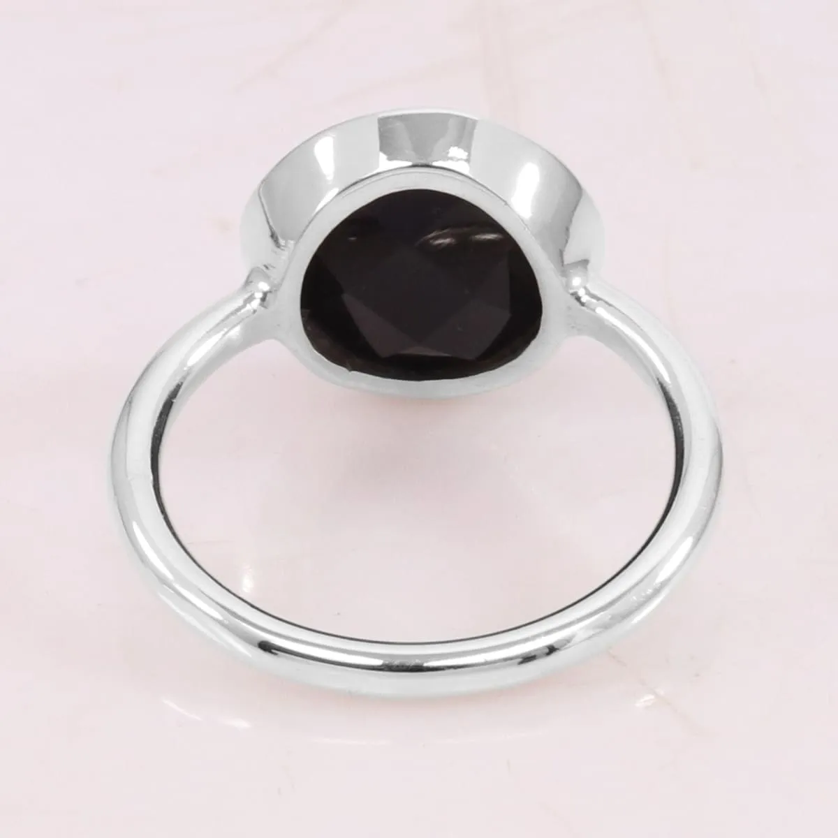 Black Onyx Ring 925 Sterling Silver Ring Onyx Ring Handmade Ring Gemstone 12X12mm Bezel Setting Ring For Men's