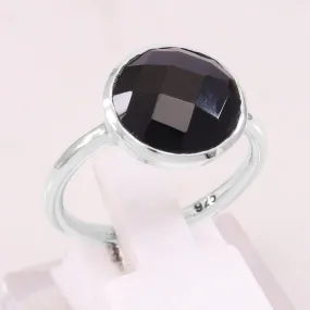 Black Onyx Ring 925 Sterling Silver Ring Onyx Ring Handmade Ring Gemstone 12X12mm Bezel Setting Ring For Men's