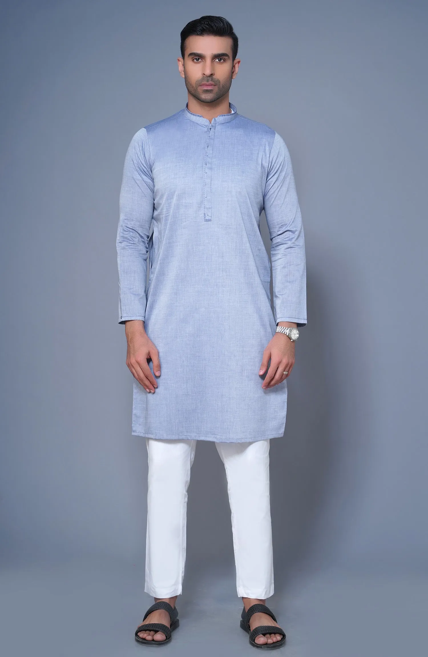 Blue Embroidered Kurta