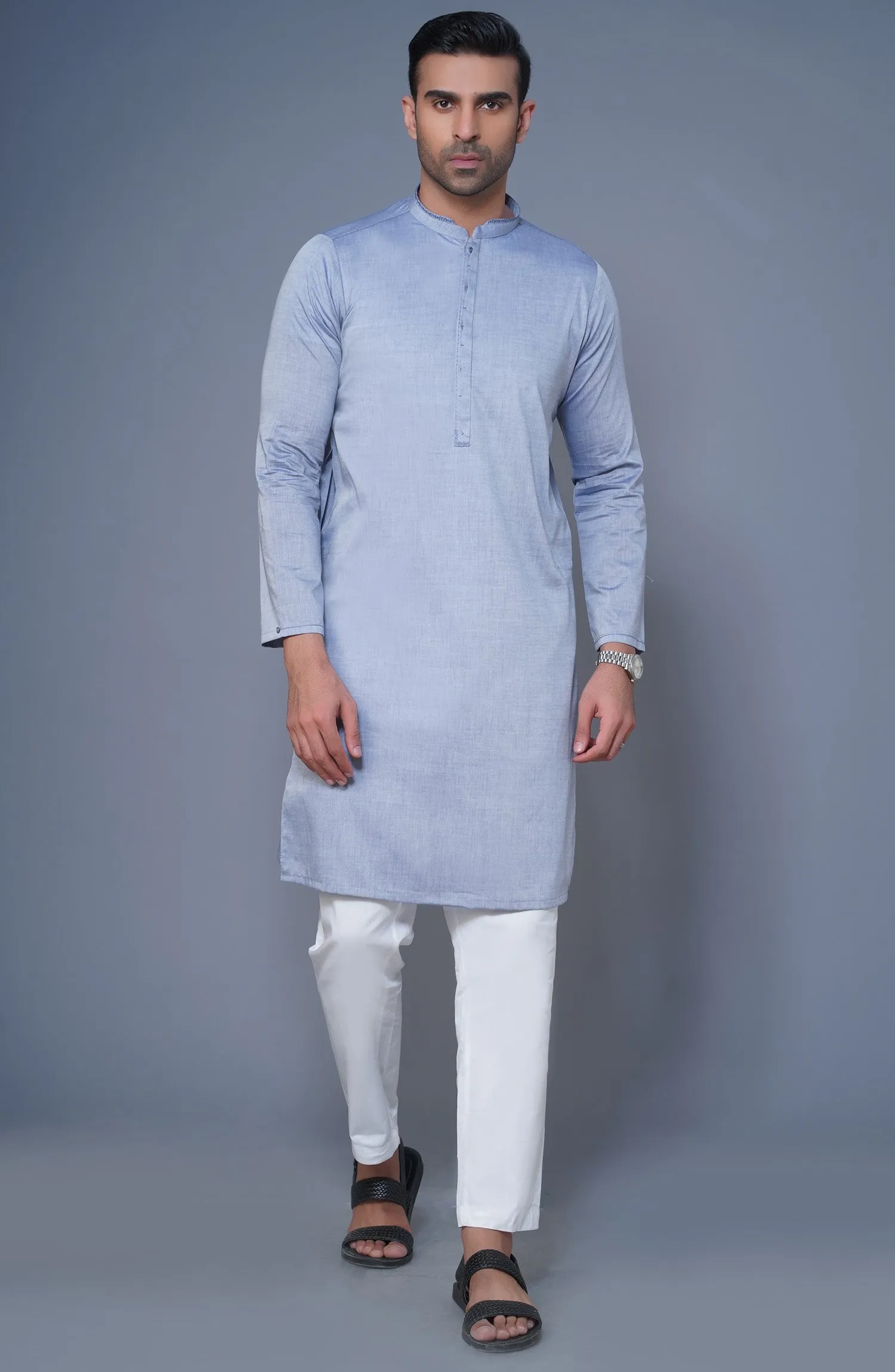 Blue Embroidered Kurta