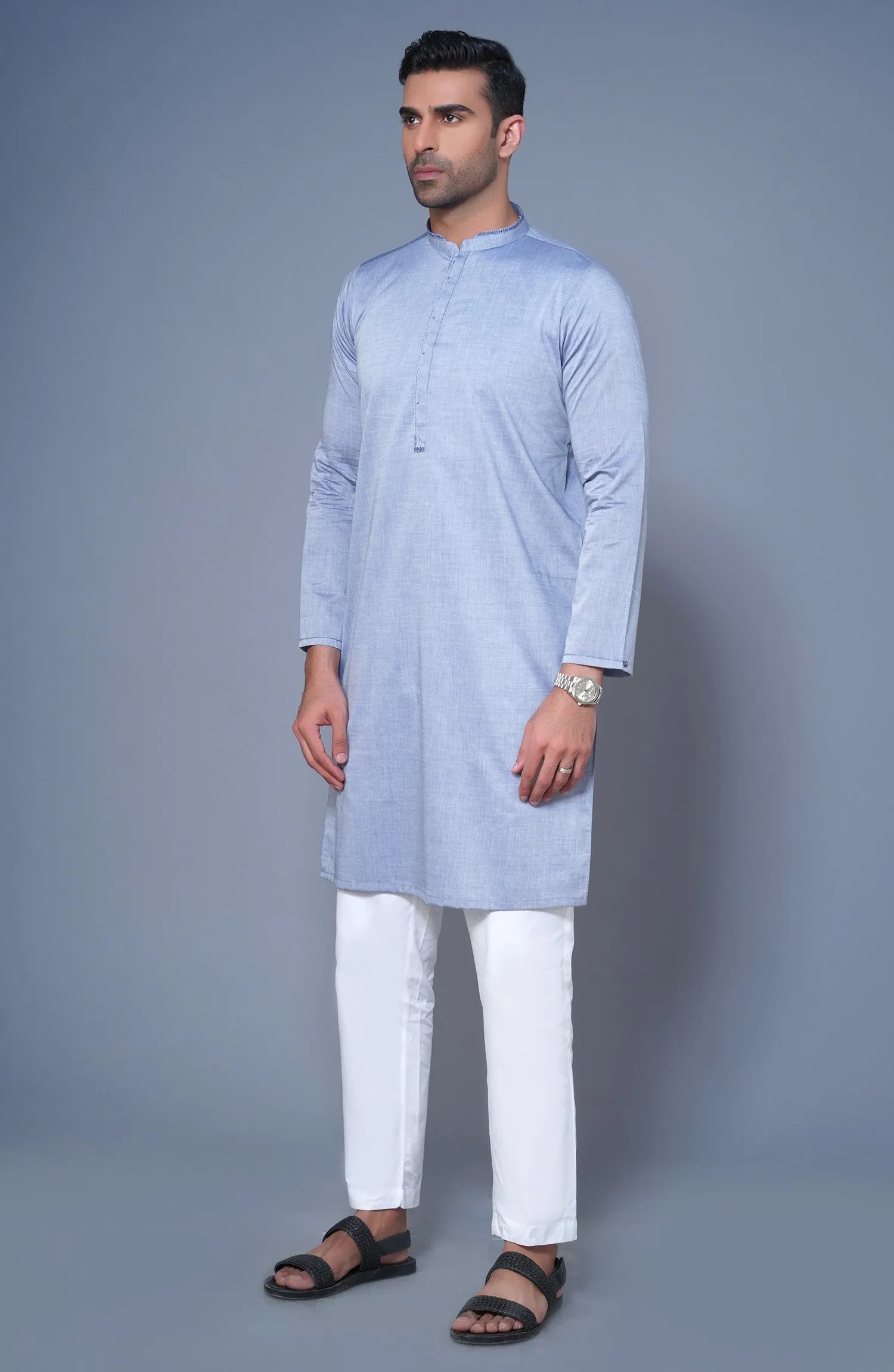 Blue Embroidered Kurta