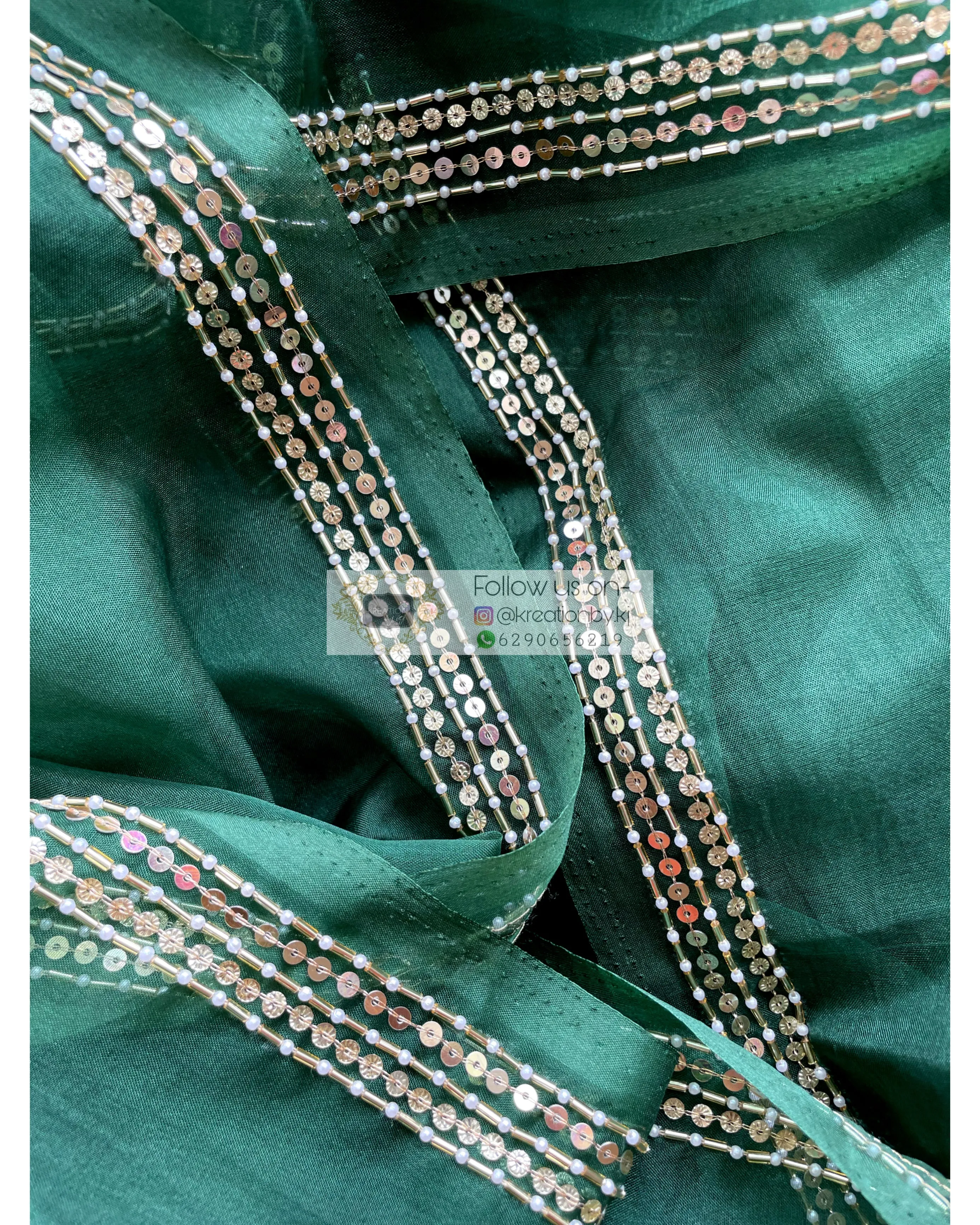 Bottle Green Organza Saree with Heavy Blouse