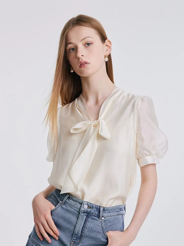 Bow Tie Ribbon Blouse