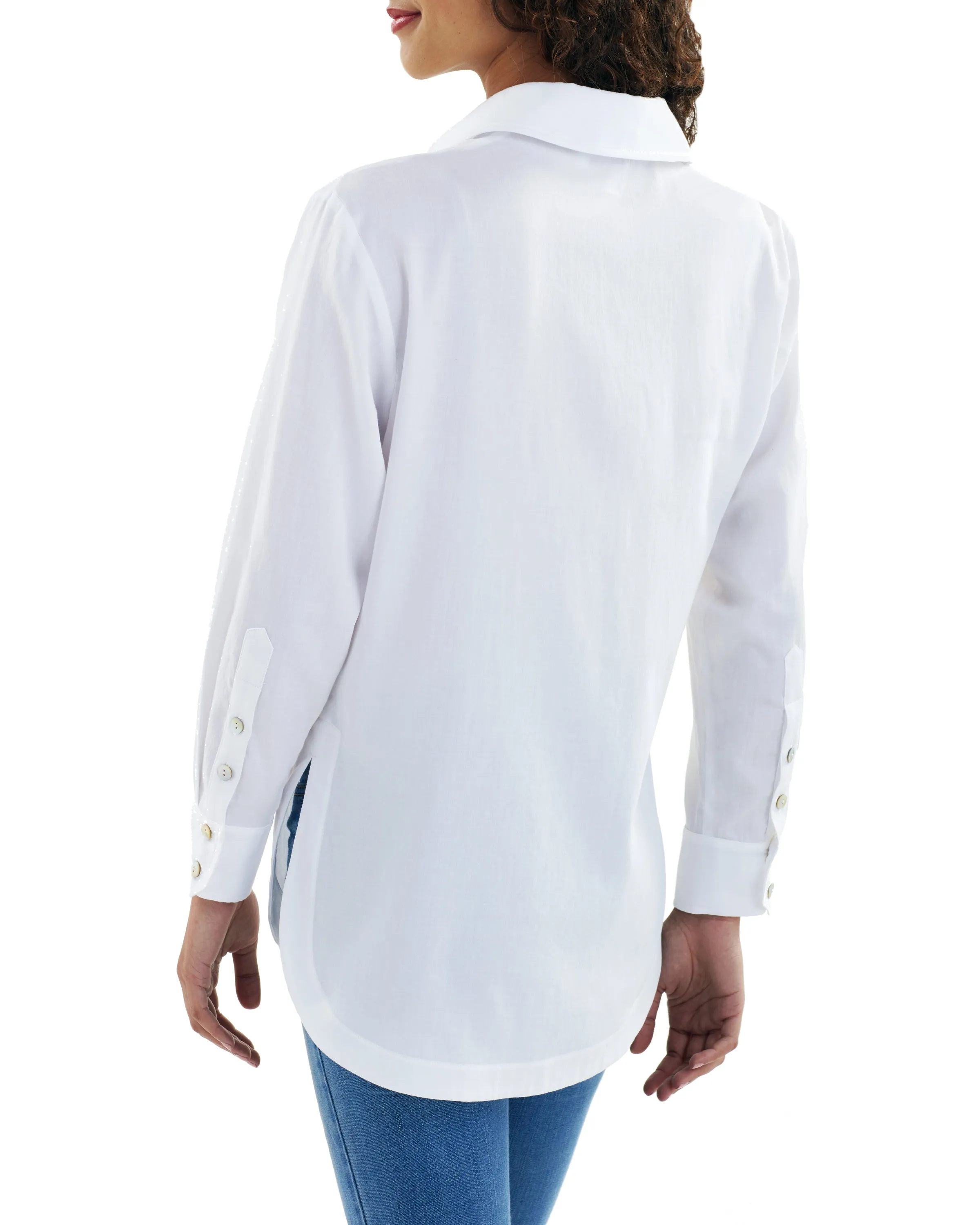 Boyfriend Shirt White Cotton Voile