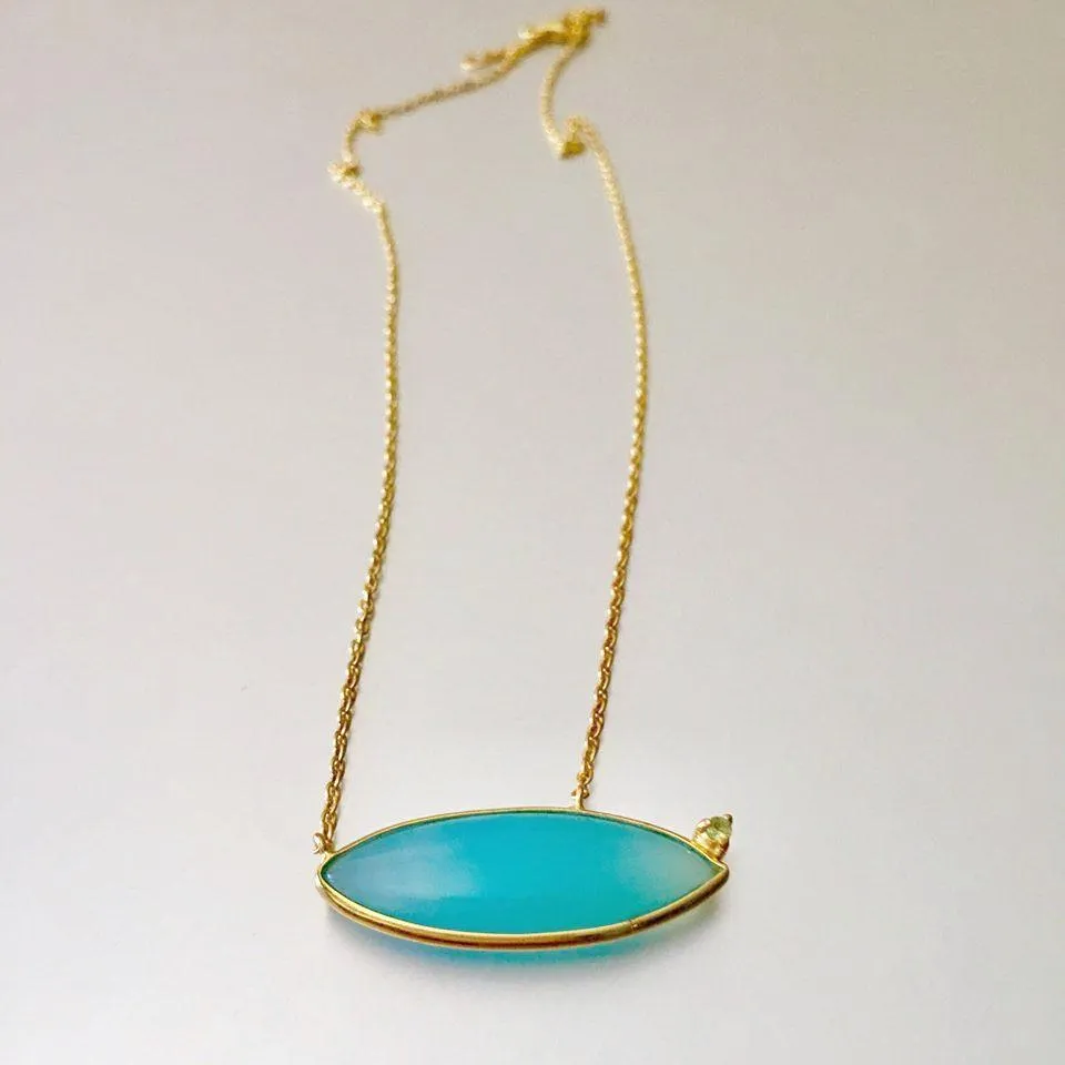 Bria Necklace With Blue Chalcedony