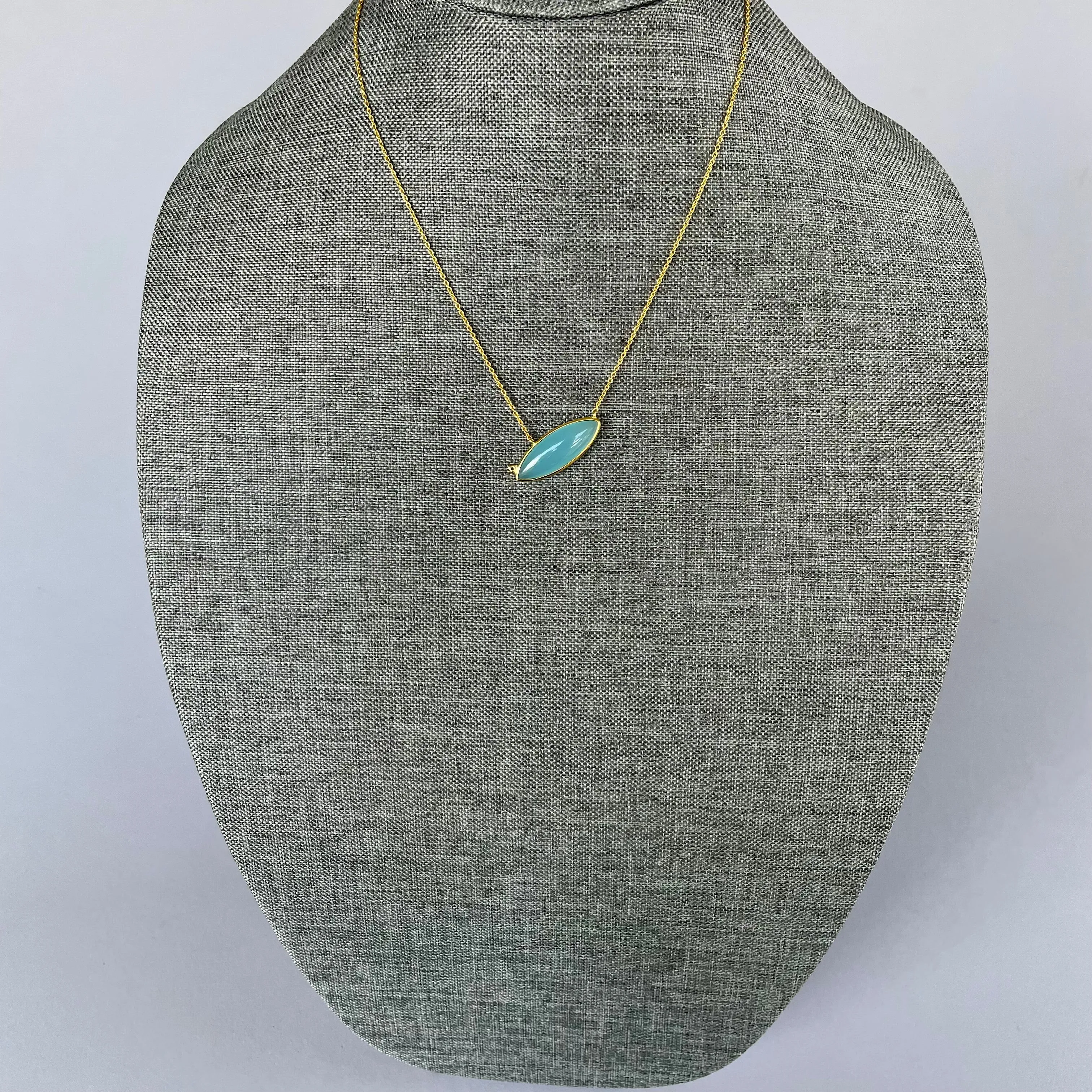 Bria Necklace With Blue Chalcedony