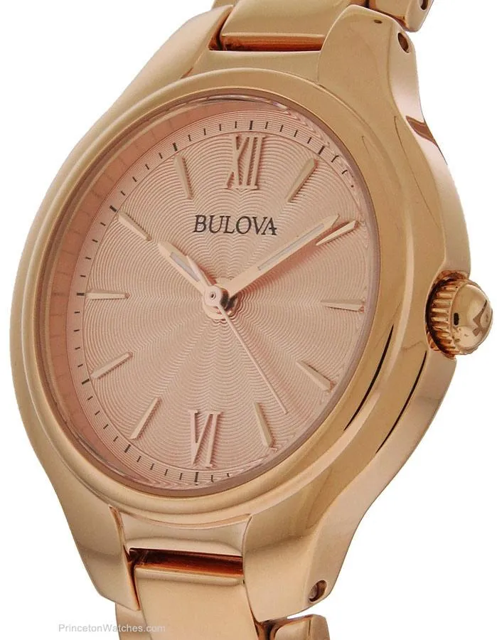 Bulova Ladies Classic Dress Watch - Rose Dial - Rose Gold-Tone Finish Bracelet