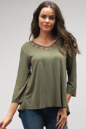 Caite Salina Olive Night Tee