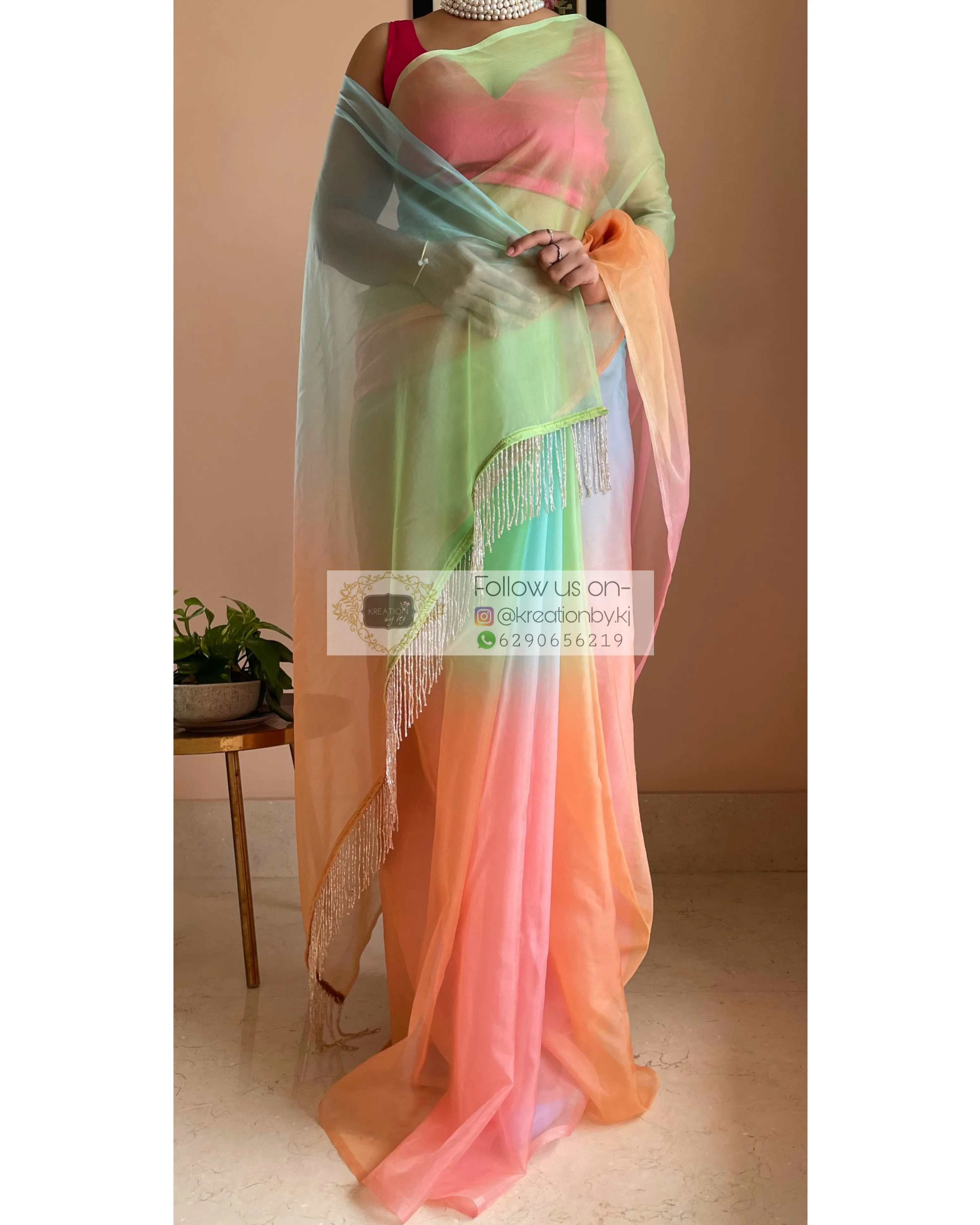 Candy Floss Ombré Saree