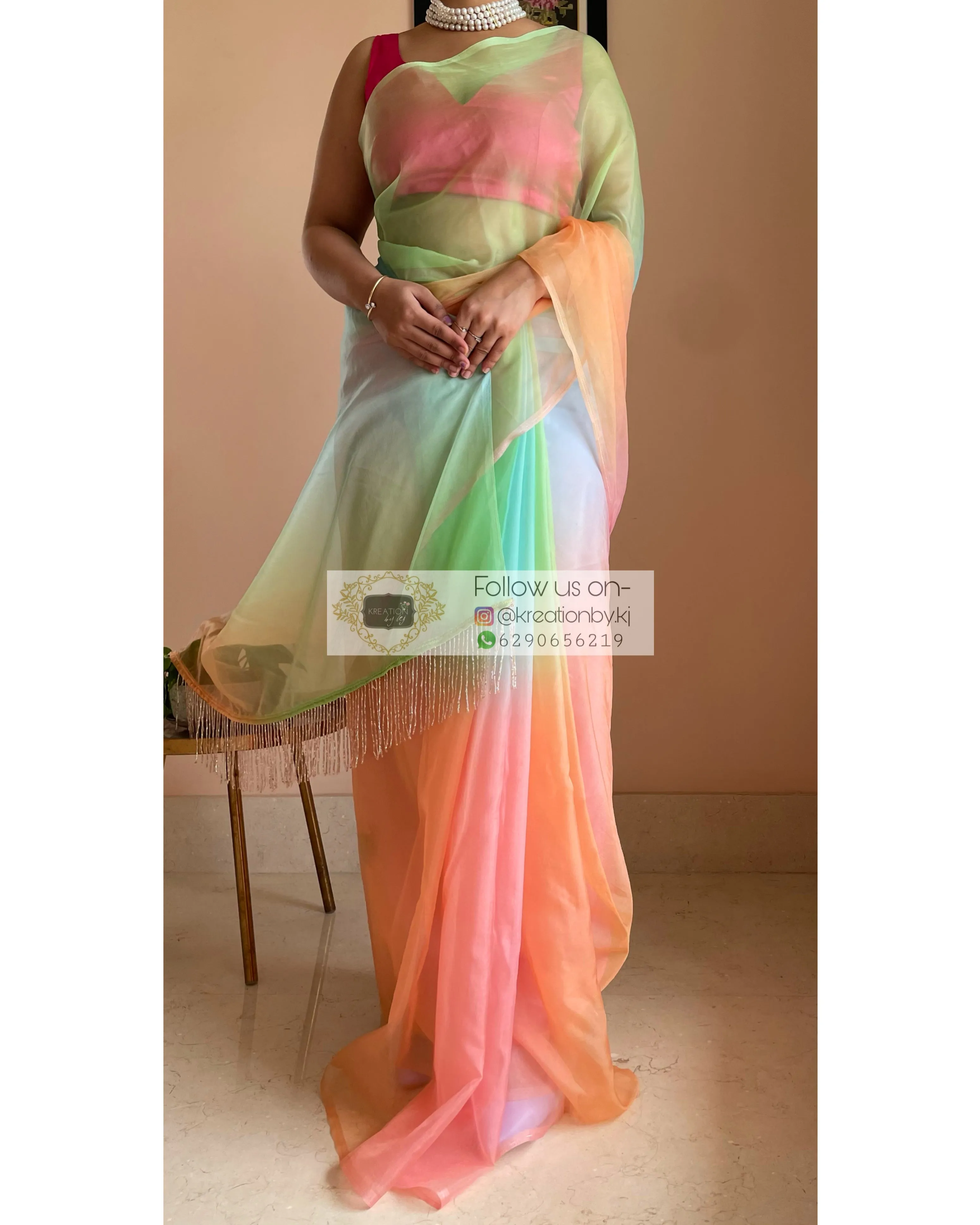 Candy Floss Ombré Saree