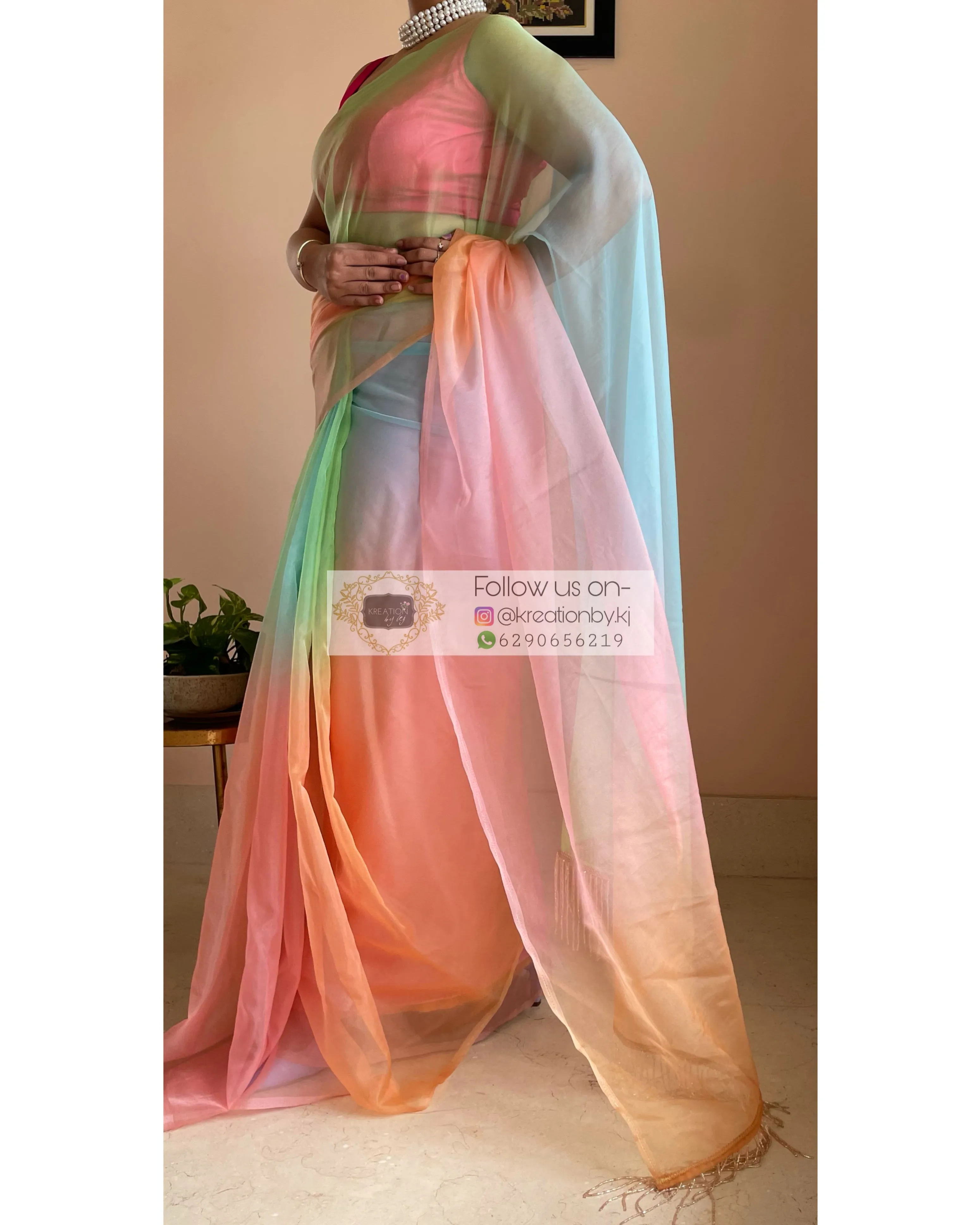 Candy Floss Ombré Saree