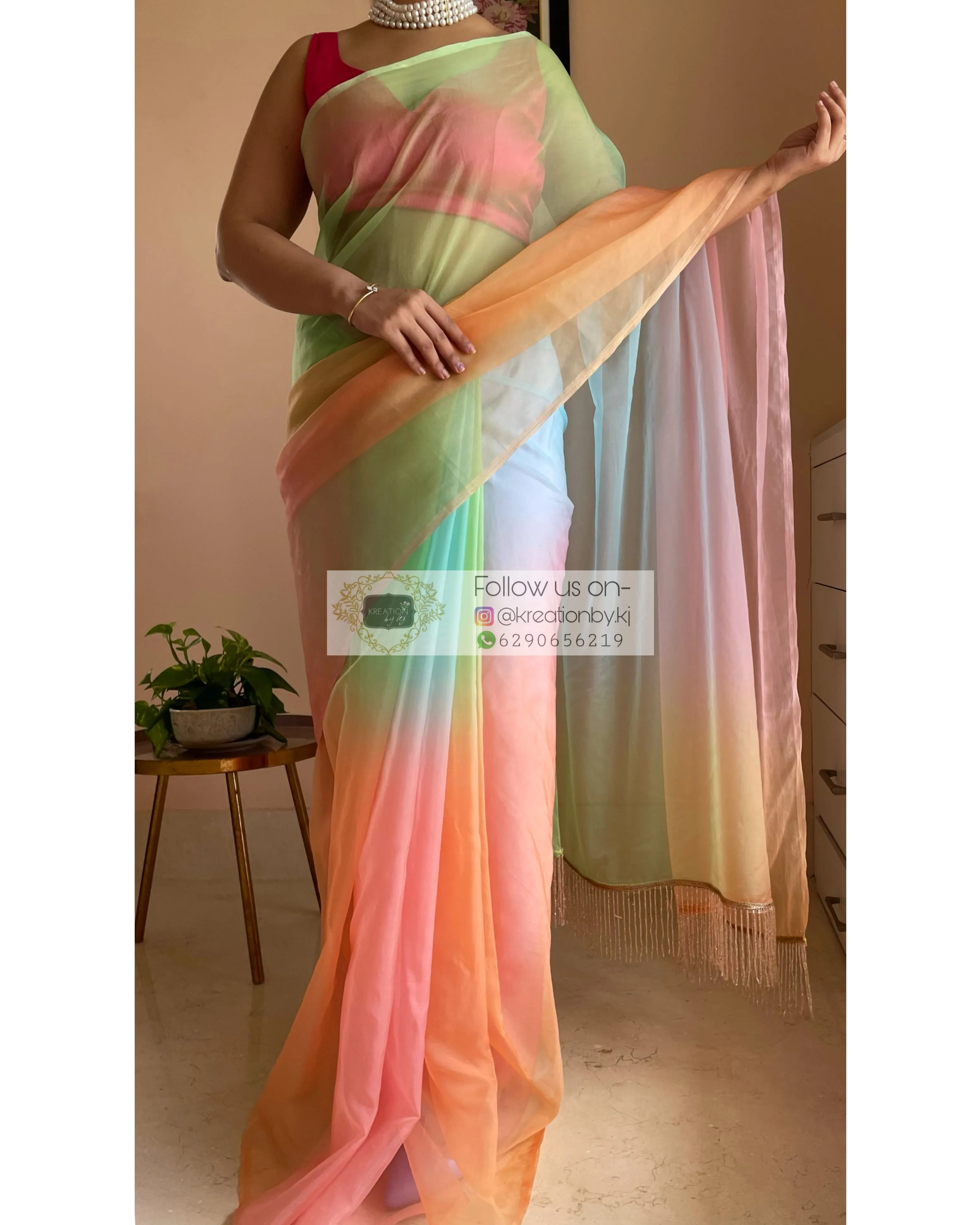 Candy Floss Ombré Saree