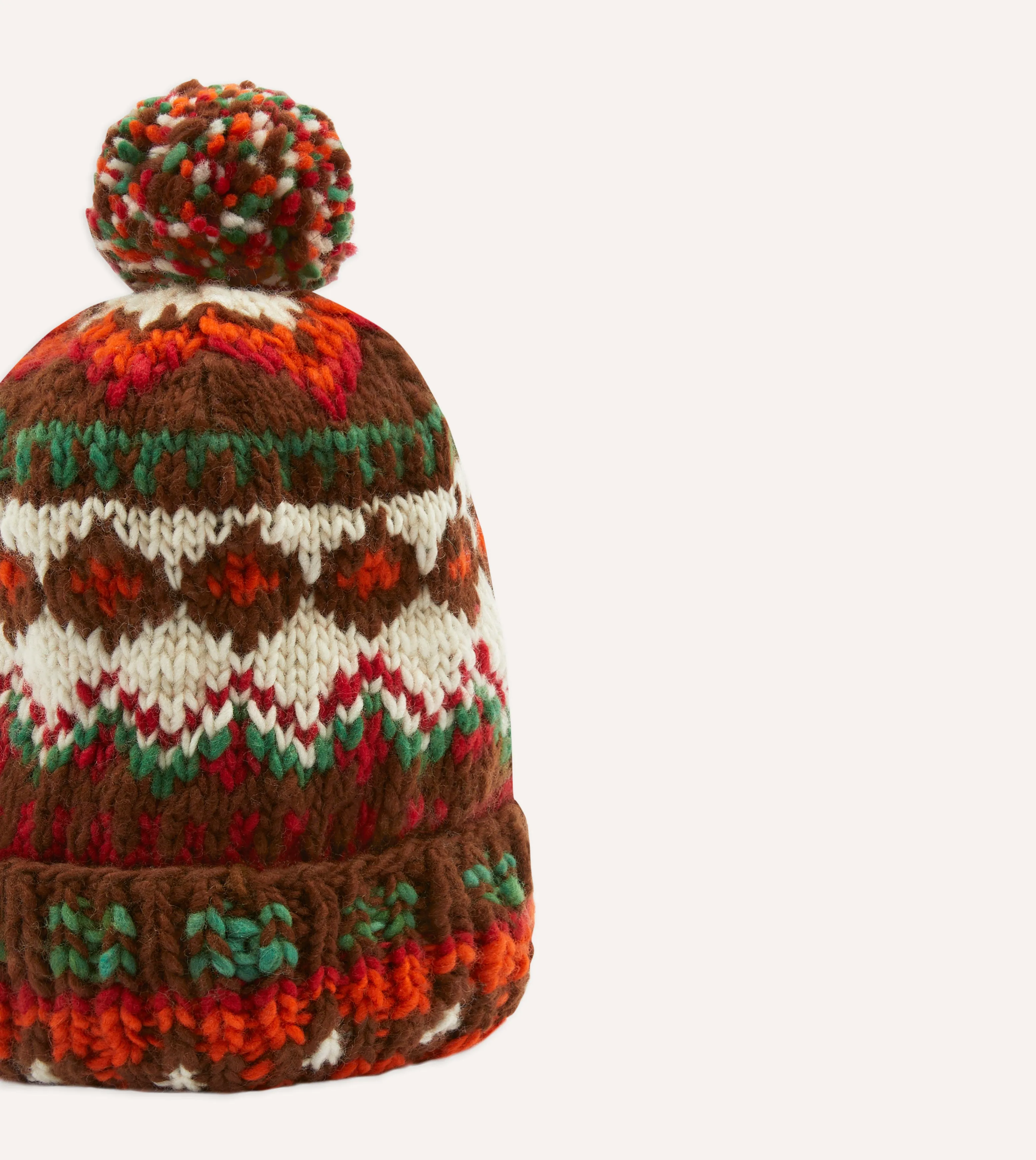 Chamula for Drake's Red Fairisle Merino Knit Cap