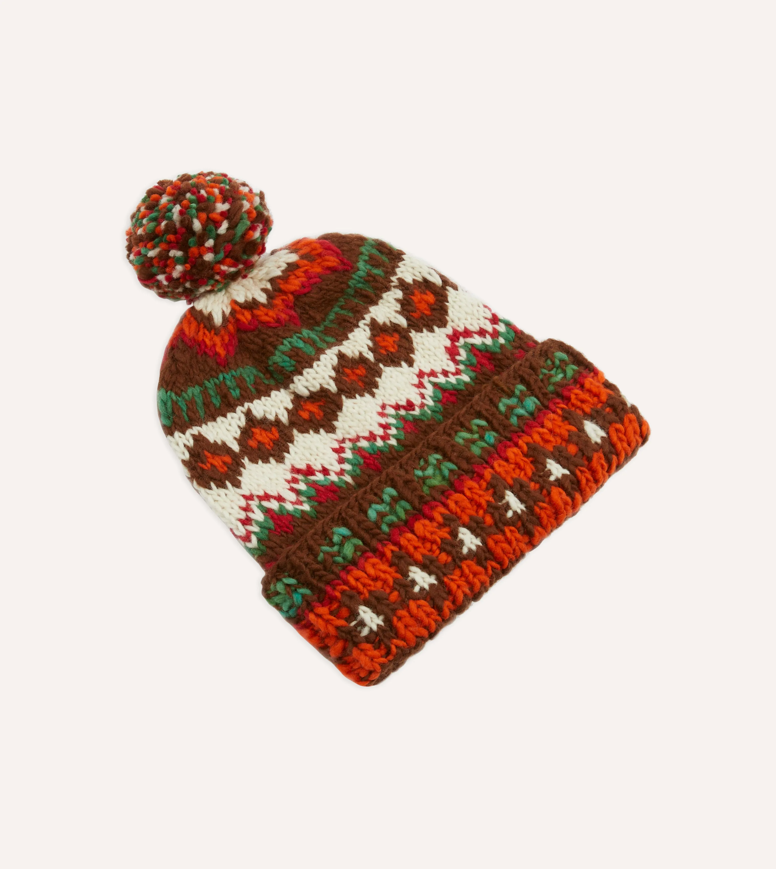 Chamula for Drake's Red Fairisle Merino Knit Cap