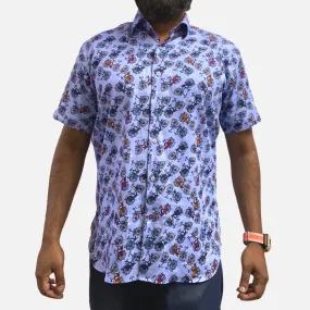 Clearance | Mens Short Sleev Bicycle Pattern Shirt | Medium