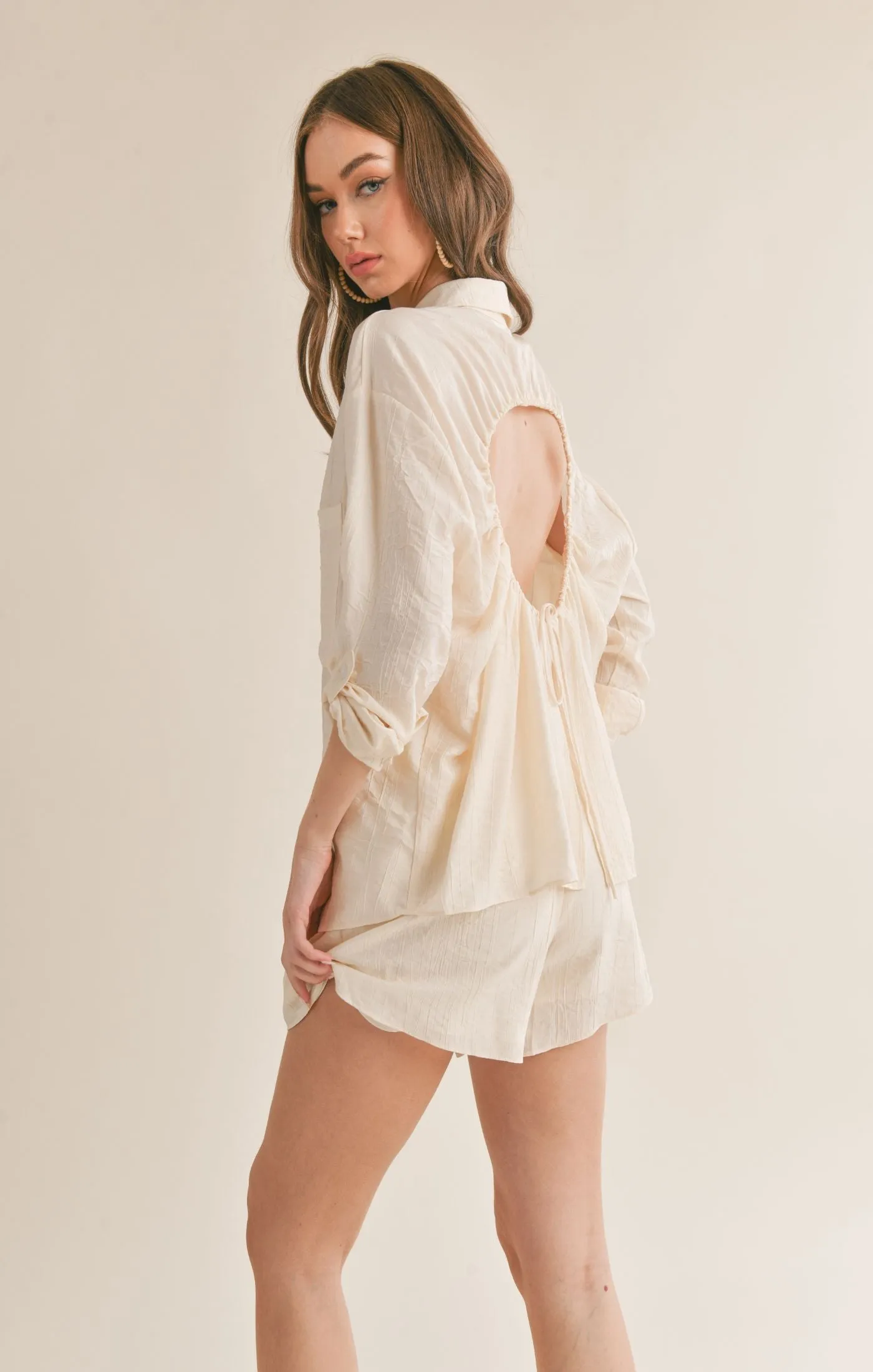 Clementine Crush Cutout Back Shirt