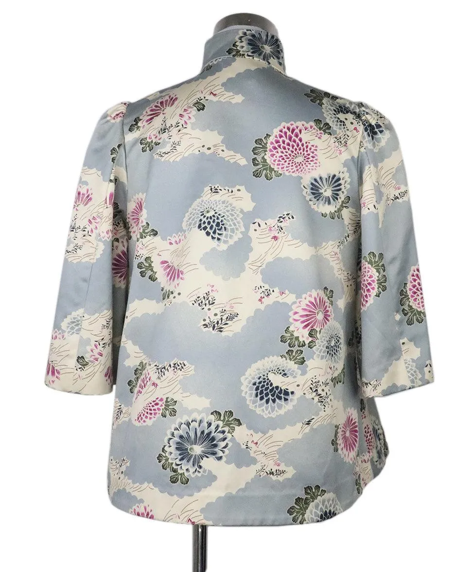 CO Grey Floral Cotton Jacket sz 2