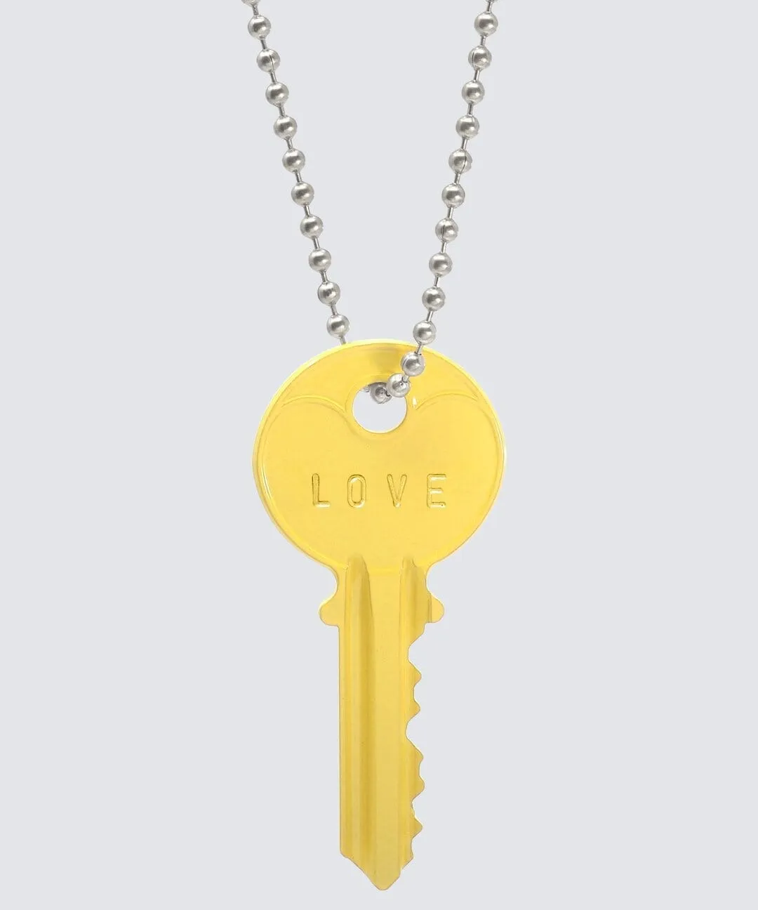 Color Classic Key Silver Ball Chain Necklace