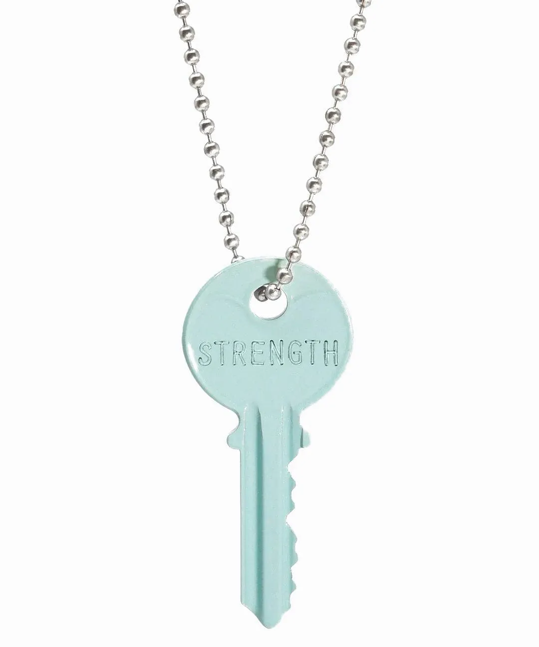 Color Classic Key Silver Ball Chain Necklace