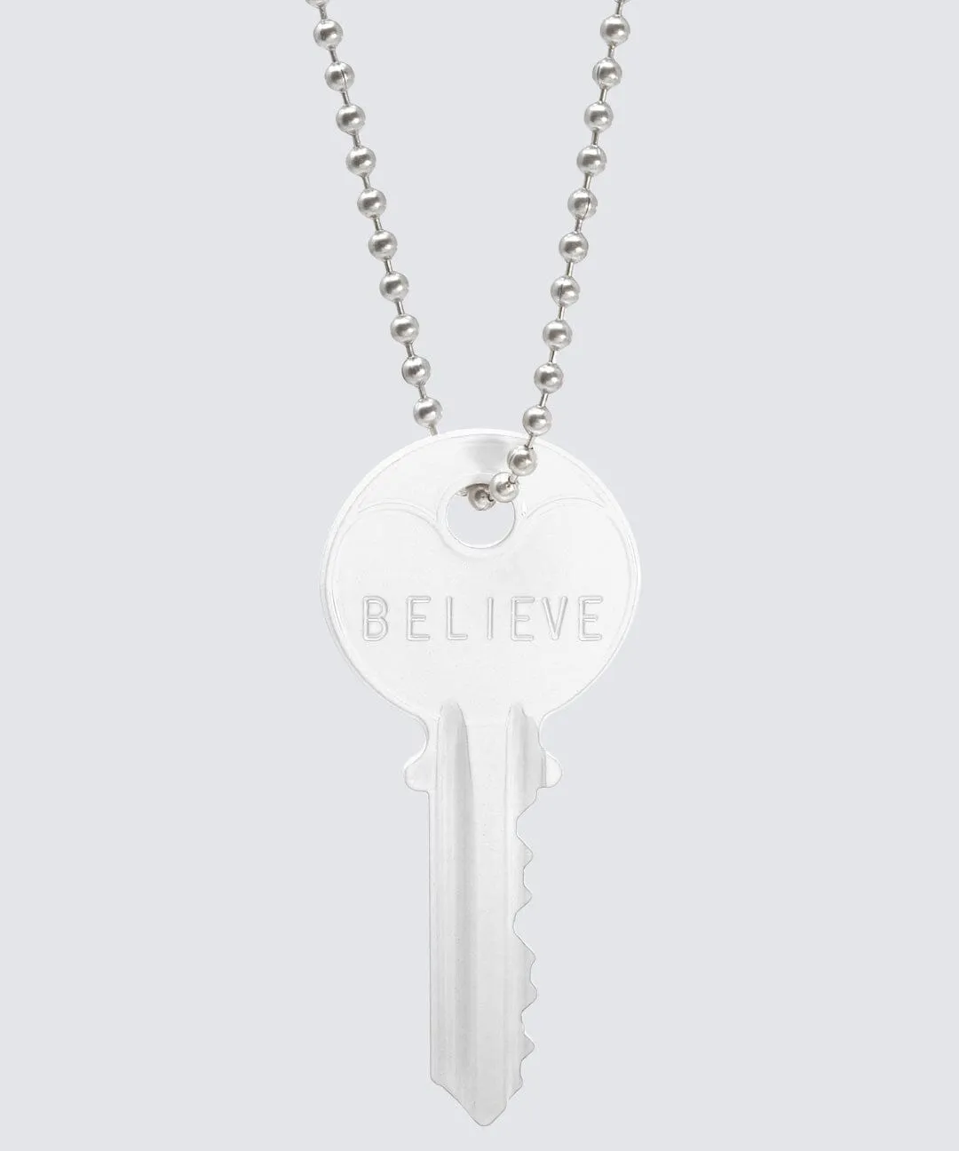 Color Classic Key Silver Ball Chain Necklace